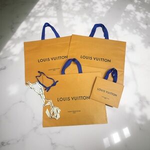 Louis Vuitton Shopping Bags XL/Small Receipt Holder Cotton Ribbon Lot/Bundle
